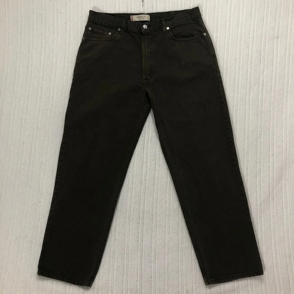 Levi's 550 Relaxed Fit Jeans Mens‎ W38 L30 Olive Green Denim Pants